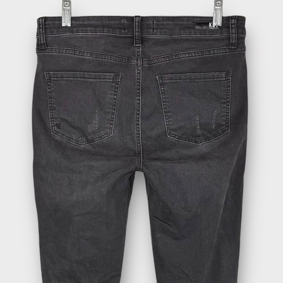 Kut From The Kloth Connie gray black High Rise Fab Ab Ankle Skinny Jeans 8 edgy - Picture 4 of 9